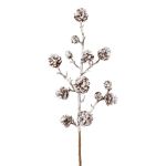 Branche décorative Sapin JORFEN avec des pommes de pin, enneigé, blanc-brun, 60cm