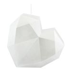 Bougie décorative en forme de cœur SKINNA à facettes, blanche, 17cm, Ø16cm - Fabriquée en Allemagne