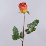 Rose synthétique OPHELIE, orange-jaune, 85cm, Ø7cm