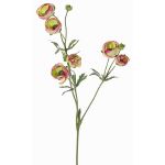 Renoncule artificielle YARIS, vert-fuchsia, 65cm, Ø3-4,5cm