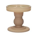 Bougeoir pour bougie cylindrique en verre KLEOFINA, avec socle, beige mat, 8,5cm, Ø8,5cm