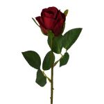 Fleur en plastique Rose EMBERY, rouge foncé, 45cm, Ø6cm