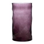 Vase décoratif en verre WELVIN à motif losange, violet, 25cm, Ø14cm