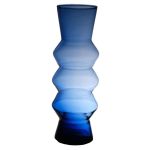 Vase ERCELINA en verre recyclé, bleu transparent, 36cm, Ø13cm