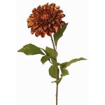 Dahlia artificiel TINFAS, cuivre, 60cm, Ø13cm