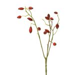 Branche artificielle de rosier sauvage XINGRUI avec cynorrhodons, rouge, 45cm