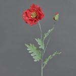 Fleur artificielle coquelicot LISSIE, rouge, 70cm, Ø12cm
