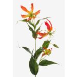 Fleur textile Gloriosa FUJITA, orange-jaune, 80cm, Ø15cm