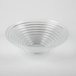 Coupe rainurée en verre SELMA, DELUXE, transparent, 7cm, Ø23cm