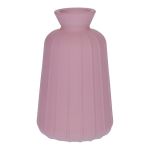 Glas Dekoflasche TATIANA mit Rillen, mauve-matt, 11cm, Ø6,5cm