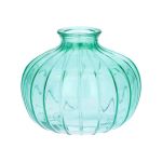 Vase décoratif ALFHARD, verre rainuré, turquoise-transparent, 8,5cm, Ø10,5cm