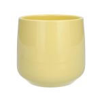 Cache-pot ZIOKA en céramique, jaune mat, 15,8cm, Ø18cm