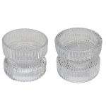Porte-bougie en verre réversible ARTORIUS pour maxi bougies chauffe-plat, bougies piliers, transparent, 7,3cm, Ø8,9cm