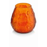 Photophore MAYELA rempli de cire, mandarine, 10,5cm, Ø10cm, 48h