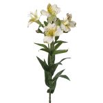 Fleur artificielle Alstroemeria AUBERTA, blanc-vert-rouge, 75cm, Ø6cm