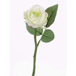 Fleur artificielle Rose GABI, crème-vert, 30cm, Ø6cm