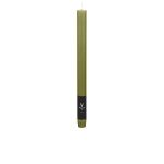 Bougie chandelle / bougie flambeau AURORA, vert olive, 27cm, Ø2,2cm, 10h - Made in Germany