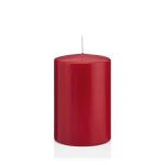 Bougie votive / bougie cylindrique MAEVA, rouge foncé, 15cm, Ø10cm, 113h - Made in Germany