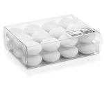 Lot de 24 bougies flottantes / bougies chauffe-plat ORNELLA, blanc, 2,8cm, Ø4,5cm, 4h