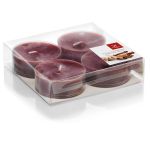 Lot de 4 maxi bougies chauffe-plat / bougies parfumées ASTRID, bordeaux, 1,9cm, Ø5,7cm, 8h