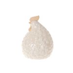 Figurine décorative Poule ARKAS en céramique, gris-blanc, 14,5x13,5x20cm
