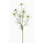 Fleur artificielle Nigelle SEVIN, blanc-vert, 65cm, Ø6-7cm