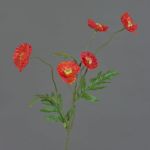 Coquelicot artificiel KEIRA, orange, 65cm, Ø5cm