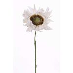 Tournesol artificiel JANIKA, blanc, 60cm, Ø13cm