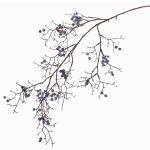 Branche décorative de symphorine GESA avec baies, bleu, 100cm