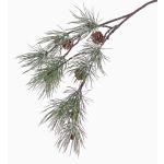 Branche de sapin décorative CALEB avec pommes de pin, givrée, 80cm
