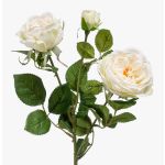 Fleur en tissu branche de rose CALISTA, crème, 60cm