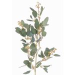 Branche d'eucalyptus artificielle COBAR avec fleurs, crossdoor, verte, 65cm, Ø1,5cm