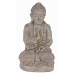 Figurine de Bouddha SHANTA, assis en train de méditer, gris, 45cm