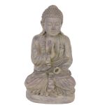 Figurine de Bouddha SHANTA, assis en train de méditer, gris, 45cm
