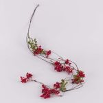 Fausse guirlande de baies de sureau CHAMBAL avec des fruits, rouge, 140cm