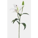 Fleur synthétique lys tigré MIXLON, blanche, 55cm, Ø13cm