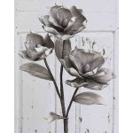 Branche de camélia artificielle en mousse synthétique RANIA, grise, 95 cm, Ø 18-22 cm