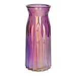 Vase de table en verre RUBIE, violet-irisé-transparent, 24cm, Ø11cm