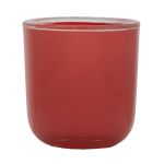 Teelichthalter NICK aus Glas, lachsorange, 7,5cm, Ø7,5cm