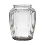 Vase à fleurs en verre NOLAN, rayures verticales, transparent, 19,5cm, Ø15,5cm