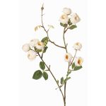 Fausse branche de rose-chou LORRAINE, collection écologique, crème-jaune, 60cm, Ø3cm