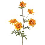Branche artificielle Chrysanthème PRUDENCE, collection écologique, jaune-orange, 75cm, Ø5-6,5cm
