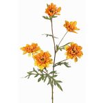 Branche artificielle Chrysanthème PRUDENCE, collection écologique, jaune-orange, 75cm, Ø5-6,5cm