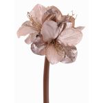 Fleur artificielle Amaryllis en velours KIRSTY, lilas clair, 70cm, Ø13-15cm