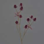 Branche décorative de chardon noble LOUKAS, rouge bordeaux, 45cm, Ø1-1,5cm