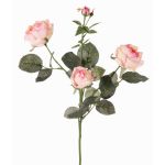Branche de rose artificielle DIAMANTIS, rose-crème, 75cm, Ø5-8cm