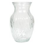 Vase en verre CATLYN avec rainures torsadées, transparent, 20cm, Ø13cm