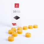 Bougies à réchaud en cire d'abeille BABETTE, 10 pièces, naturel-jaune, 2cm, Ø3,7cm, 4h - Made in Germany