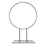 Anneau métallique FREYDIS avec pied, noir, 40cm, Ø28cm