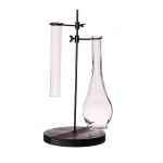 Verre de laboratoire décoratif AUDREY avec support, transparent-noir, 17x17x35cm